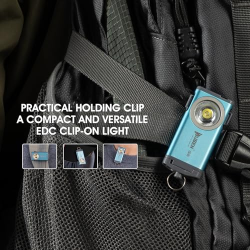 WUBEN G2 LED Mini Flashlights, 500 Lumens Small EDC Flashlight Keychain, 5 Modes Rechargable Handheld Pocket Torch with High Lumens for Camping, Outdoor, Emergency, Everyday Flashlights(Blue) - color: Blue