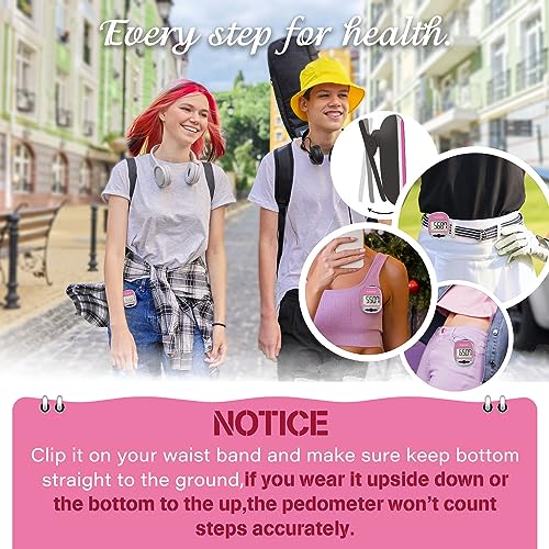 PINGKO Outdoor Multi-Function Portable Sport Pedometer Step/Distance/Calories/Counter - color: Pink
