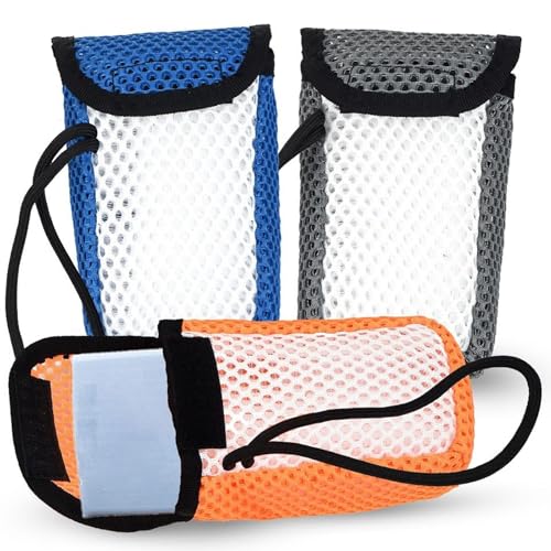 IMPRESA Exfoliating Large Bar Soap Scrubber Pouch - Pack of 3, Fits Bars to 4.58×2.75×1.5 in - Dual-Sided Mesh & Body Scrubber - Wrist Strap & Quick-Dry Soap Saver Case - Compatible with Duke Cannon