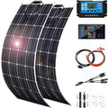 1000 Watt Solar Panel Kit, with Inverter & Charge Controller(40A) 2pcs 500 Watt Flexible Monocrystalline Solar Panel kit Photovoltaic Module for 12-48V Battery Charging Car Battery Camper RV - color: Milky white