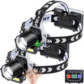 LED Headlamp Rechargeable 1000 Lumens Super Bright with 10 Modes & Motion Sensor, 2 Pack Head Lamp with Zoomable, IPX7 Waterproof, 135°Adjustable for Outdoor Hiking Camping