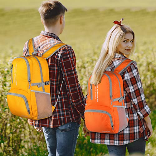 ZOMAKE Lightweight Packable Backpack, Water Resistant Foldable Daypack 35L - color: Orange, size: 35L