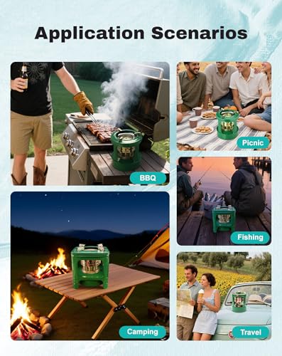 Camping Picnic Burner Furnace, Efficient Portable Camping Stove, Backpacking Oil Stoves Cooker Cookware, Handy Outdoor Portable Kerosene Stove (Round+Square) - size: Round+Square