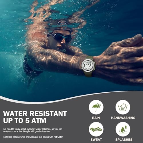 Hearkent 50M Waterproof Pedometer Watch No APP Fitness Tracker Watch - color: Green