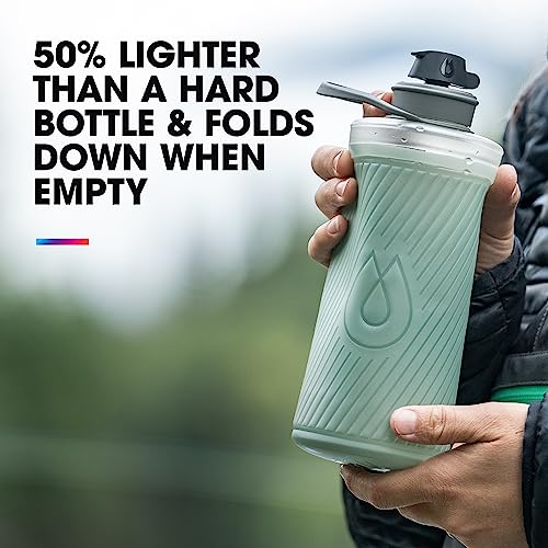 HydraPak Flux Collapsible Backpacking Water Bottle (750ml, Tahoe Blue) - color: Tahoe Blue, style: 750ml/25oz