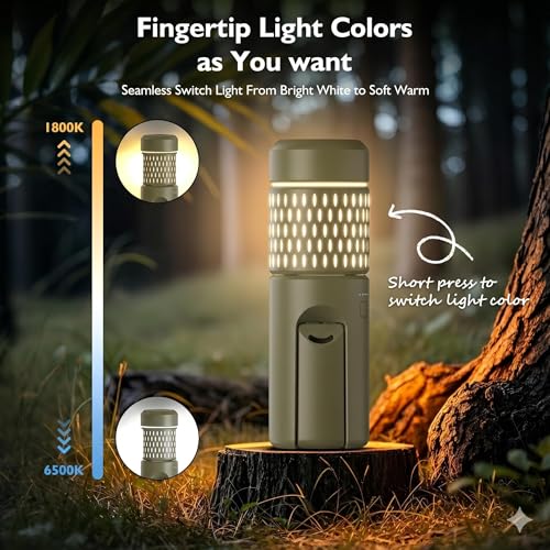 Camping Lights, Rechargeable Collapsible Camping Lanterns | Portable Flashlights, Camping Light for Tent, Emergency, Outdoor, IPX5 Waterproof - color: Military Green