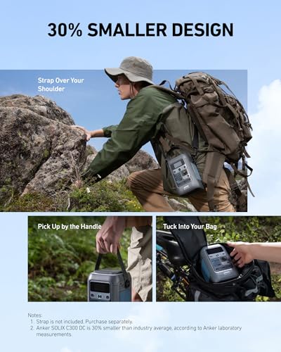 Anker SOLIX C300 DC Portable Power Station and 60W Solar Panel, 288Wh, 300W - style: C300 DC + 60 W Solar Panel