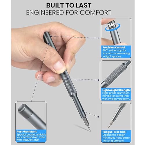 Card Holder 25-IN-1 Precision Small Screwdriver Set, Professional Mini Bit Tool Set for Glasses, Watch, Ring Doorbell, Electronic，Computer，high-strength steel Screw Driver，Magnetic，Gift for Mens
