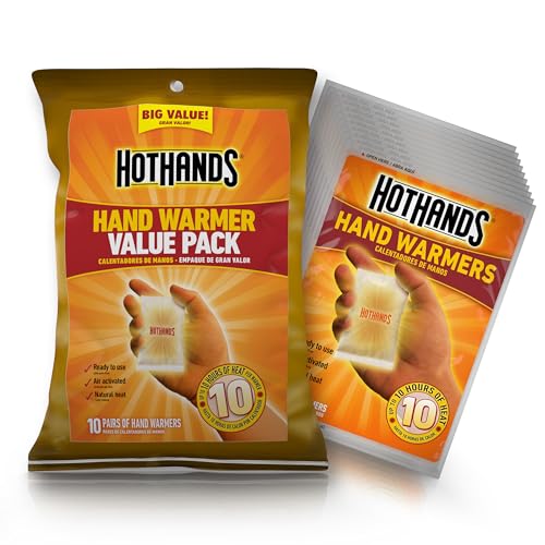 HotHands Hand Warmers Value Pack, 10 Pairs - America's Favorite Warmer | Enough to Share the Warmth-Air-Activated, Disposable, Long-Lasting, Dependable for Spectating, Family Outings