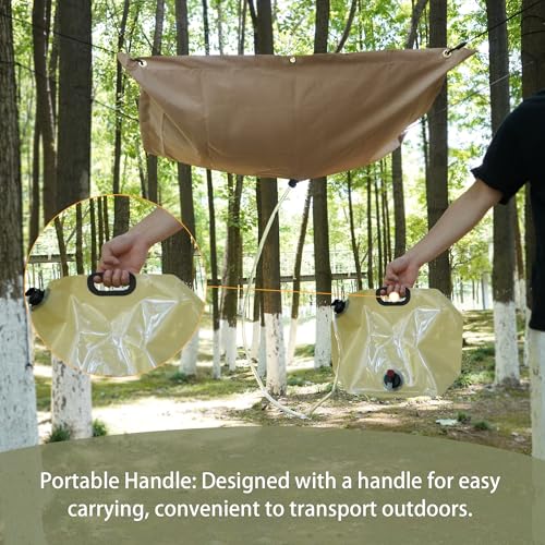 GARVIN Portable Rainwater Collection System for Camping – 5FT x 5FT Hanging Tarp with 2.2-Gallon Collapsible Water Storage Bag, Emergency Survival Hydration Gear, Lightweight & Easy Setup