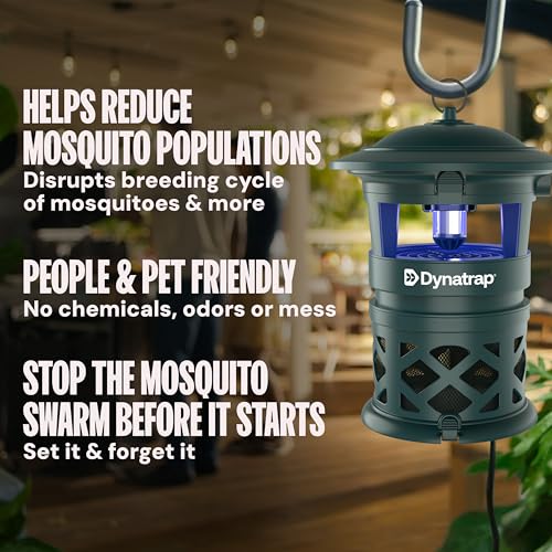 DynaTrap DT1130-GRSR 1/2 Acre Mosquito & Flying Insect Outdoor Trap and Killer – Kills Mosquitoes, Flies, Wasps, Gnats, & Other Flying Insects - Bug Zapper Alternative – Green - style: ½ Acre Green Trap