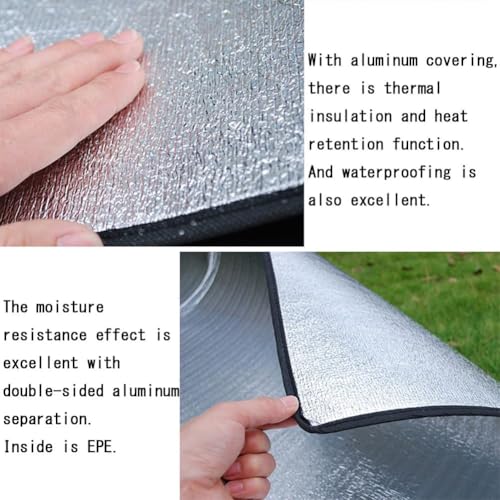 Camping Mat Insulated Sleeping Pad 78" x 39" Tent Floor Thermal Blanket | Reflecting Heat keep sleeping warm, Material Aluminum Foil and Foam, waterproof, ultralight, easy foldable, easy cleaning