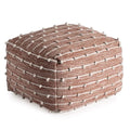 Anji Mountain 16" H x 22" W Handmade Pouf Ottoman for Living Room & Couch - color: Brownstone