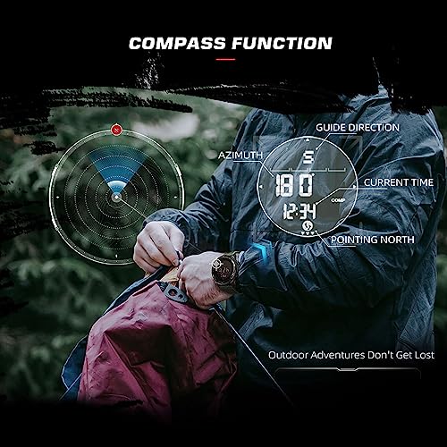 DIDITIME Tactical Watches for Men, Military Watches for Men, Waterproof 164FT, Fitness Watch, Mens Digital Watches with Compass, Metronome, Pedometer, Lightweight Breathable Nylon Watch - color: ALPS-GREEN