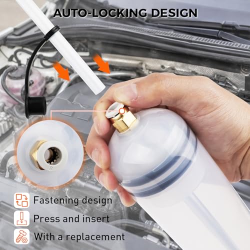 500CC Fluid Extractor and Fill Pump, Manual Oil Syringe Suction Pump with Long Hose and Extension Tubes, Automotive Fluid Transfer Pump for Oil, Brake Fluid, Coolant, Gear Oil, Cars, Boats, Lawn Mower - size: 500ML with Hose