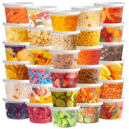 TashiBox 50 Sets 16 Oz Plastic Deli Containers with Lids - Food Storage Containers with Lids - Clear Airtight Meal Prep Containers, BPA Free, Stackable, Leakproof, Microwave and Freezer Safe - size: 16 oz - 50 Containers & Lids
