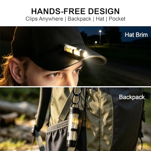 Mini EDC Rechargeable Keychain Flashlight Stocking Stuffers for Men