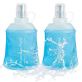J.CARP 2Pcs 150ml Soft Flask Running Water Bottles, TPU Foldable Running Hydration Flask for Hydration Pack Cycling Hiking Climbing Outdoors Motorbike - color: Blue-2Pcs, 150ml