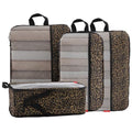 U+U 4 Set Compression Packing Cubes - Ultralight Travel Cubes (Leopard) - color: Leopard, size: 4 Set
