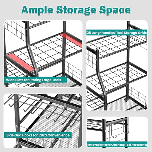 EVERHANGER Garden Tool Organizer Stand, Garage Tool Storage Organization - size: Medium