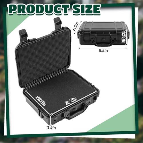 Relaxweex 8.5 x 6.5 x 3.7 Inch Waterproof Hard Case, Black, Grid Shell - color: Black, size: 8.5 x 6.5 x 3.7 Inch, style: Grid Shell
