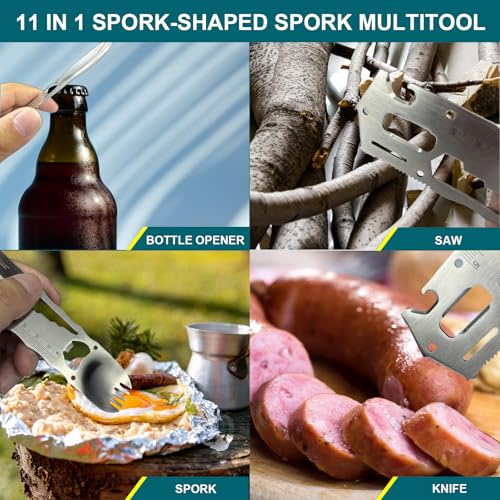 Fun Mens Gifts EDC Multitool - Unique Men Birthday Spork Gift, Novelty Christmas Stocking Stuffer White Elephant Anniversary Father Valentines Present Idea Small Gadget, Cool Secret Santa Gift for Him - style: Spork
