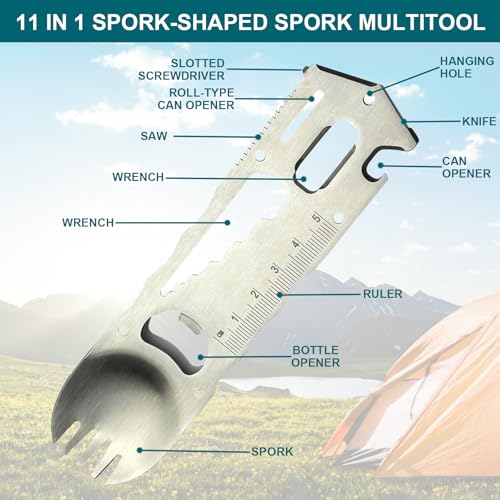 Fun Mens Gifts EDC Multitool - Unique Men Birthday Spork Gift, Novelty Christmas Stocking Stuffer White Elephant Anniversary Father Valentines Present Idea Small Gadget, Cool Secret Santa Gift for Him - style: Spork