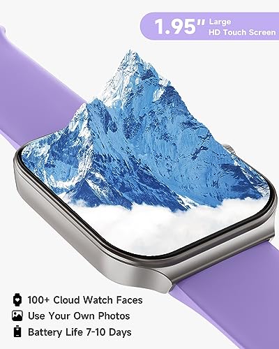 1.95" Smart Watch for Women with ALEXA, Fitness Watch for Android iOS Phone - color: Lilac