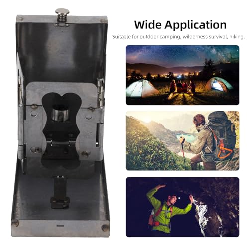Folding Pocket Candle Lantern, Portable Multifunctional Retro Iron Glass Windscreen Lantern for Outdoor Camping Emergency Preparedness Home Decor