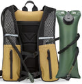 Running Hydration Pack Vest Lightweight with 3L Water Bladder Backpack Bag BPA Free for Hiking Marathon Cycling - color: Tan Brown Khaki