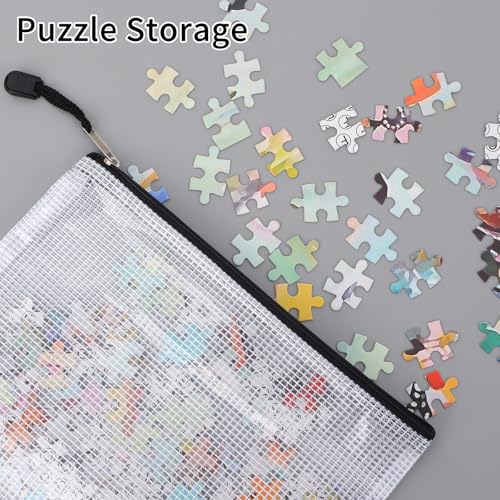 EOOUT 20pcs Mesh Zipper Pouch Bags 8 Size Water Resistant Zipper Bags Plastic Clear Storage Bags for Travel Office Home School Supplies and Board Game Organize - style: Black-20pcs