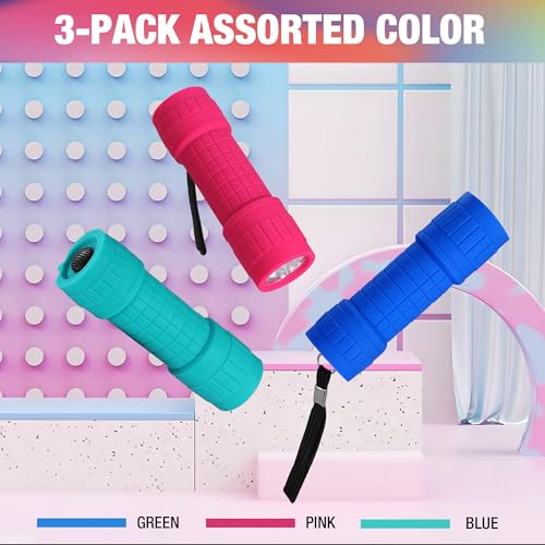 EverBrite Black Light Flashlight 3-Pack, 395nm for Currency Inspection | 9 AAA Batteries Included, 9 LEDs Blacklights Supports Nail Curing, Neon Glow Art, Reveal Fluorescent Agents - style: E007125 UV Light (3-Pack)