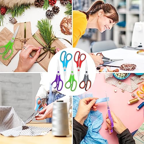 Scissors Bulk Set of 100-Pack, Niutop 8" Multipurpose Sharp Sewing Craft Fabric Scissors for Office Home High/Middle School Student Office Teacher Art Supplies, Soft Comfort-Grip Right/Left Handles - color: 100 Packs