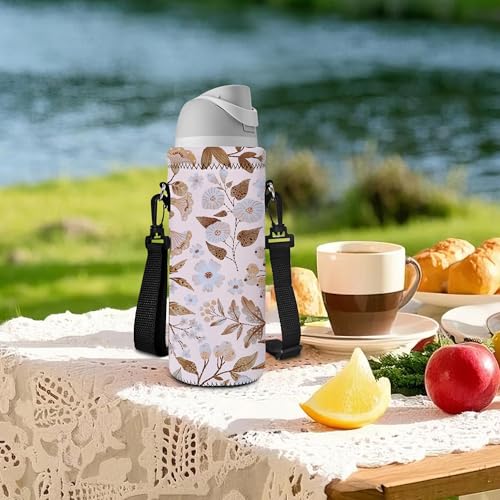 Neoprene Water Bottle Carrier Bag with Adjustable Shoulder Strap,Insulated Water Bottle Cover for Stainless Steel/Glass/Plastic Bottles - color: BC-59, size: 500ml