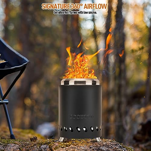 Portable Table Top Fire Pit with Stand, 5.5" Stainless Steel Mini Outdoor Low Smoke Burning Tabletop Firepit Fueled by Pellets or Wood, for Outside Camping Black - color: Black, size: 5.5 Inch