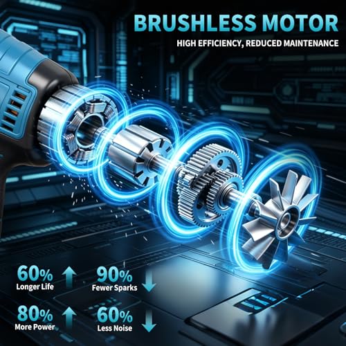 Mini Reciprocating Saw, 21V Brushless Cordless Reciprocating Saw With 2x4.0Ah Battery, 3 Variable Speed Tool-Free Blade Change And LED Light, Hand Recíproca For Woods/Metal/Plastic Cutting