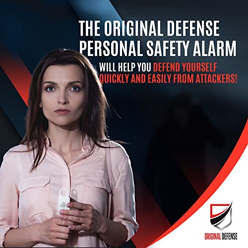 Original Defense® Siren Self-Defense Alarm - 130 dB Keychain Alarm with LED Strobe Light for Women, Children, and Elderly - Police Recommended - (White, 1 Count) - color: White