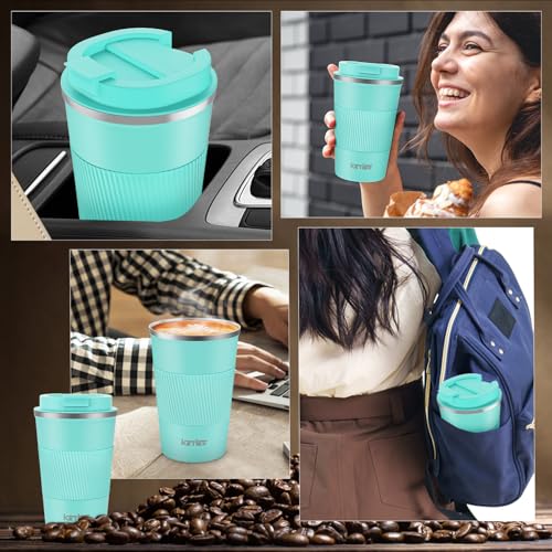 KETIEE Travel Mug 12oz: Vacuum Insulated Coffee Mug with Leakproof Lid - color: G1-Blue-C