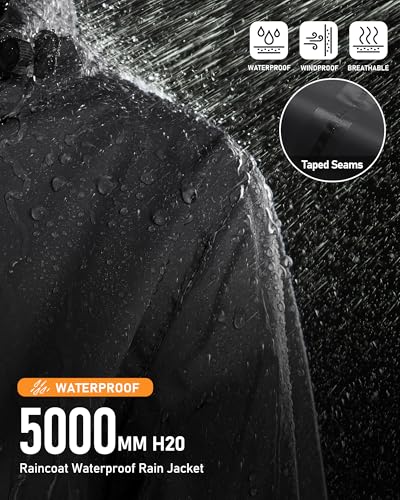 Outdoor Ventures Women's Rain Jackets Lightweight Waterproof RainCoats - color: Black, size: X-Large