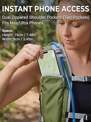 Hydration Hiking Backpack, Water Hiking Backpack, Hydration Backpack with 15l Water Bladder, Runinnng Backpack for Men Women for Cycling Campling - color: Forest Green