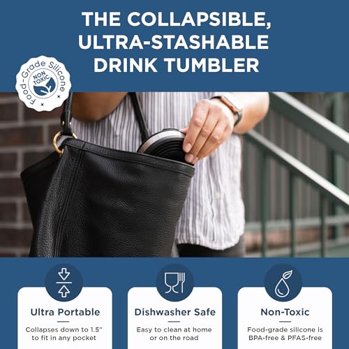 HYDAWAY Collapsible Insulated Tumbler 16oz, Reusable Coffee Cup with Straw - color: Yukon
