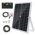 Topsolar 30W 12V/24V Solar Panel Kit, Monocrystalline Solar Battery Trickle Charger Maintainer +10A PWM Charge Controller + Adjustable Mount Bracket for Car, RV, Boat, Motorcycle, Off-Grid System - size: 30W-K