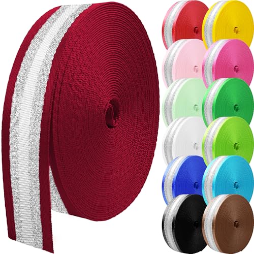 10 Yards Nylon Webbing 1.5 Inch 2 Inch Nylon Strap Webbing Straps Backpack Straps Nylon Belt for Indoor or Outdoor Gear, DIY Crafting, Handles, Luggage, Slings - color: Burgundy-10 Yards, size: 2 inch