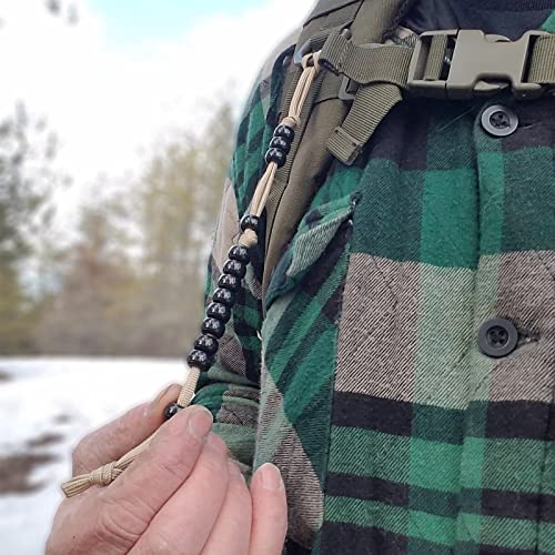 Pace Count Beads/Army Ranger Beads/Distance Counter for Your Land Navigation Kit - Trail Counter Hiking Beads for Compass Land Navigation as Part of an Orienteering Kit - color: Coyote Brown