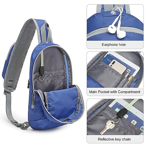 G4Free Sling Bag RFID Blocking Lightweight Crossbody Backpack Chest Shoulder Bag for Travel Sports Running - color: Blue