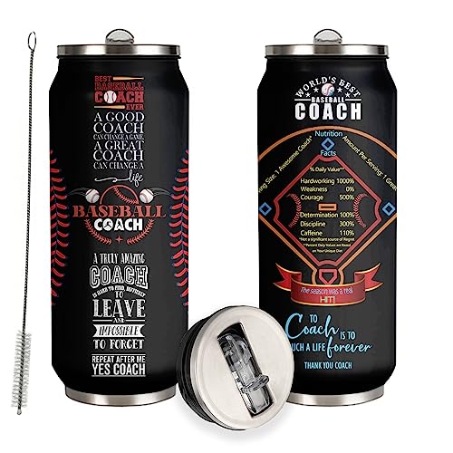 17 Oz Stainless Steel Baseball Coach Travel Tumbler, 500ml/17oz - color: Baseball Coach