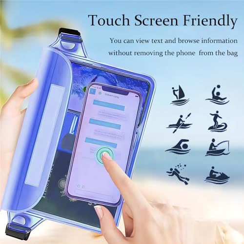 CADONO 2-Pack Waterproof Pouch with Adjustable Waist Strap - color: Gray+Pink