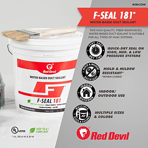 Red Devil 0841DW F-Seal 181 Fiber Reinforced Water Based Duct Sealant, 1 Gallon, White - color: White, size: 1 Gallon, style: 1 - Pack