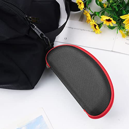 3pcs Zipper Hard Shell Sunglasses Case and Eyeglasses Case Portable Travel Glasses Case with Plastic Hook - color: Red
