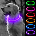 BSEEN Light Up Dog Collar, Rechargeable LED Dog Collar Light Glowing Puppy Collar for Night Walking, TPU Cuttable Lighted Pet Collar for Small Medium Large Dogs (Purple (70cm)) - color: Purple (70cm)